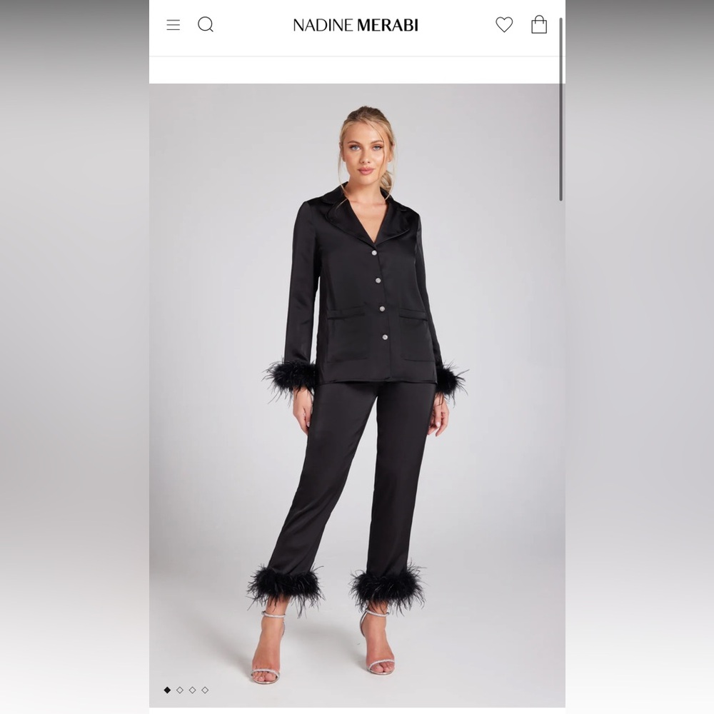 NWT Nadine Merabi Darcie Pajamas in black s/m